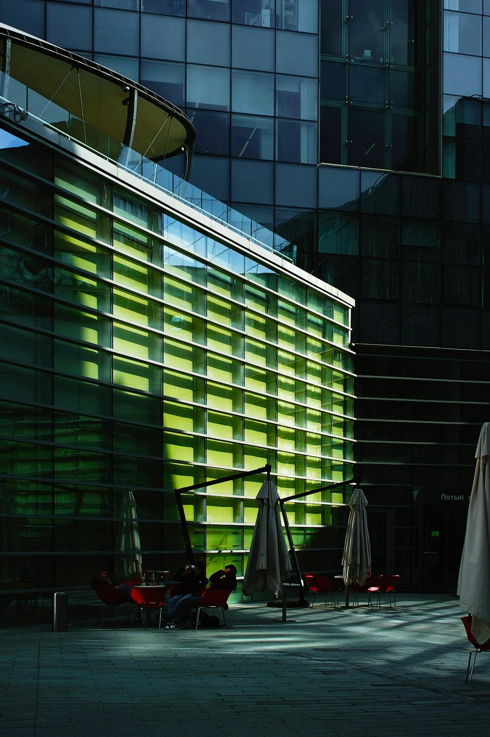 Green building with natural elements
